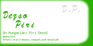 dezso piri business card